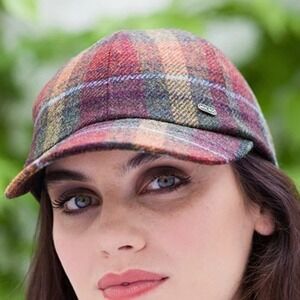 Mucros Weavers Abbey Baseball Cap Womens One Size Autumn Plaid Wool Tweed New